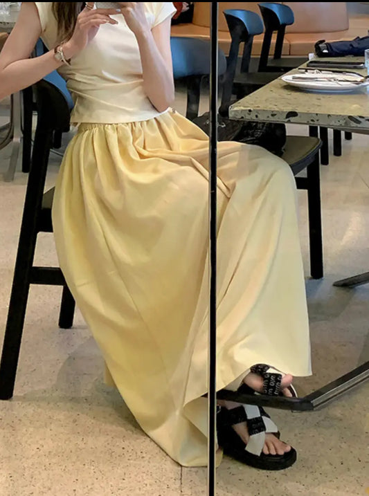 Butter yellow maxi skirt