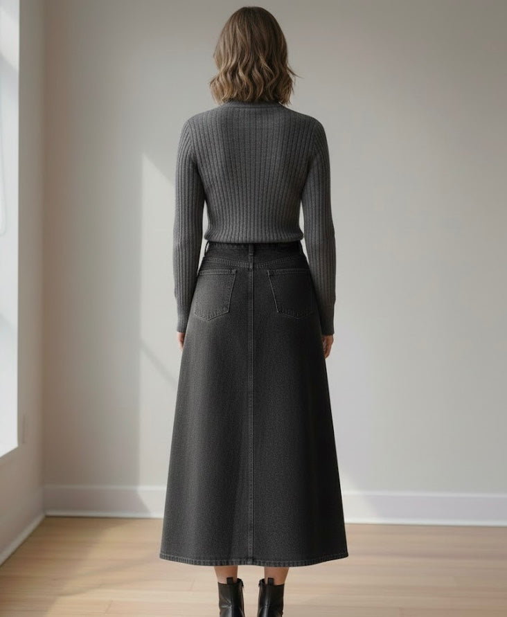 Slacks Detail Skirt / Gray main image 1