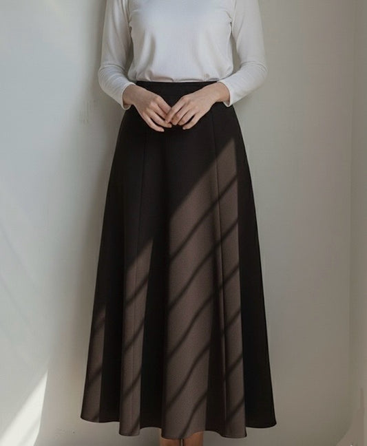 Chocolate Brown A line Skirt