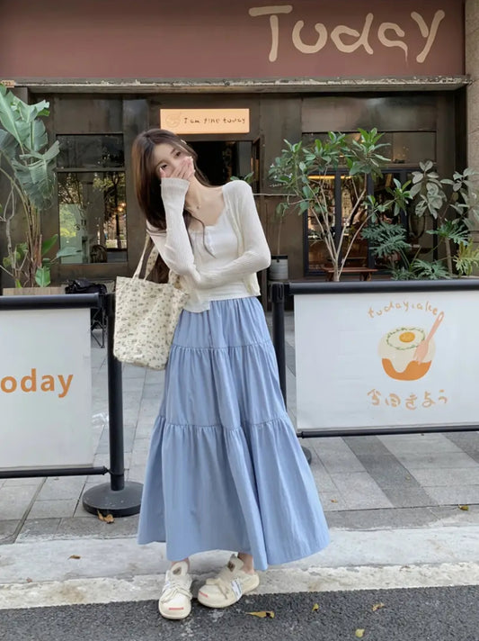 Powder blue Maxi Skirt