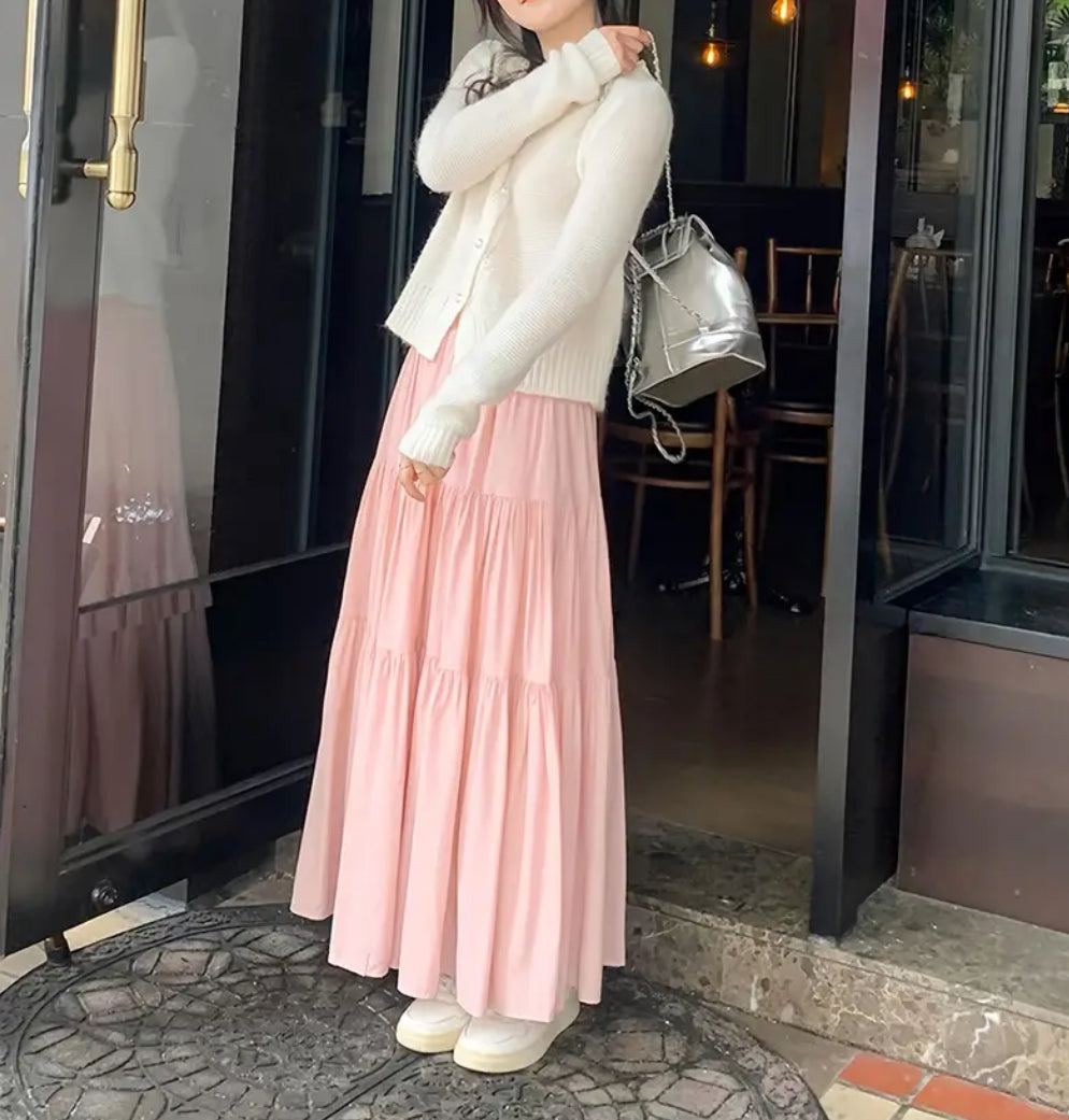 Pastel Pink Maxi Skirt