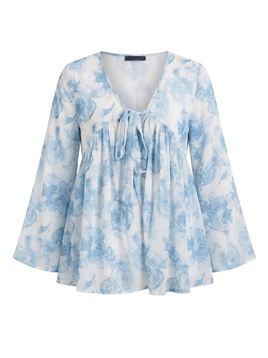 Blue Floral Fairy kurti