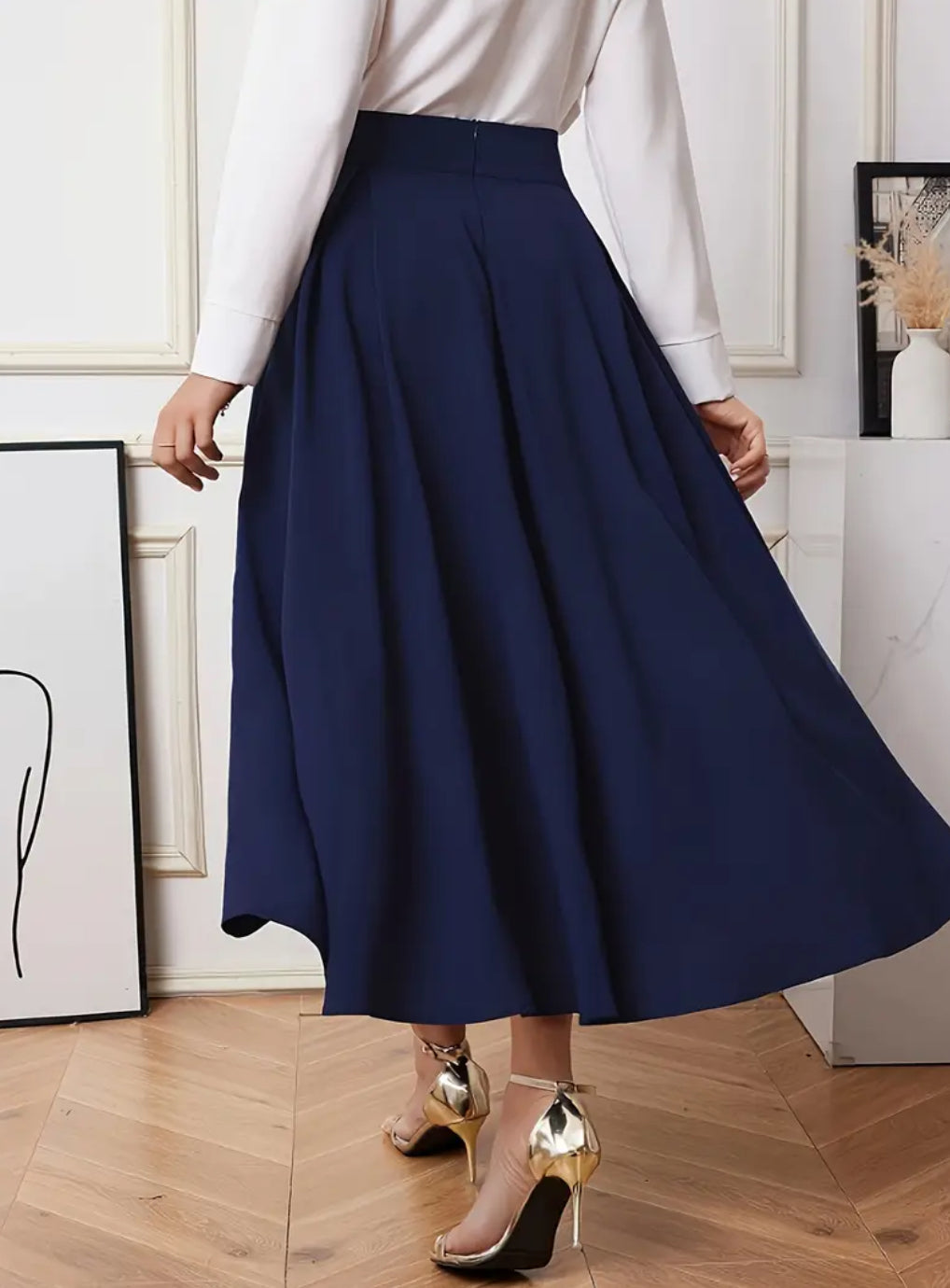 Navy blue A-line skirt