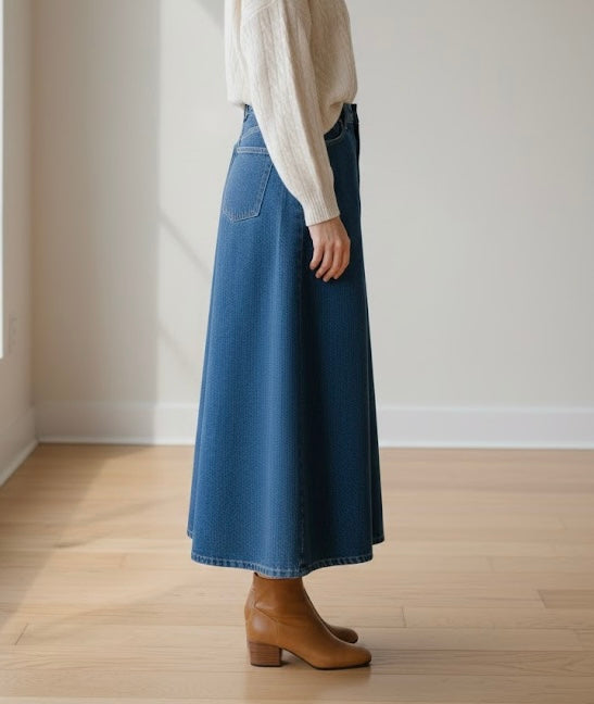 Dark Blue Denim Skirt