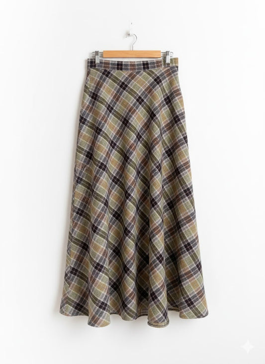 Earthy Checks Skirt
