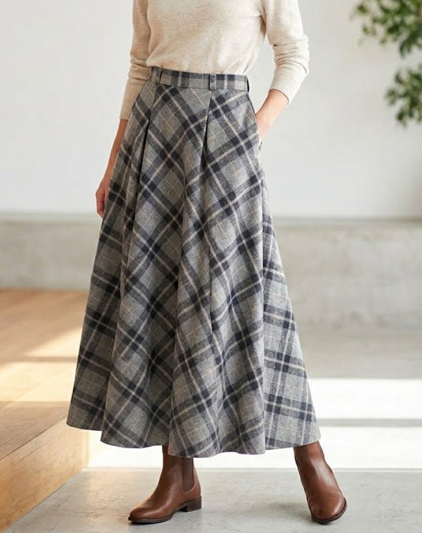 Shadow Check Skirt