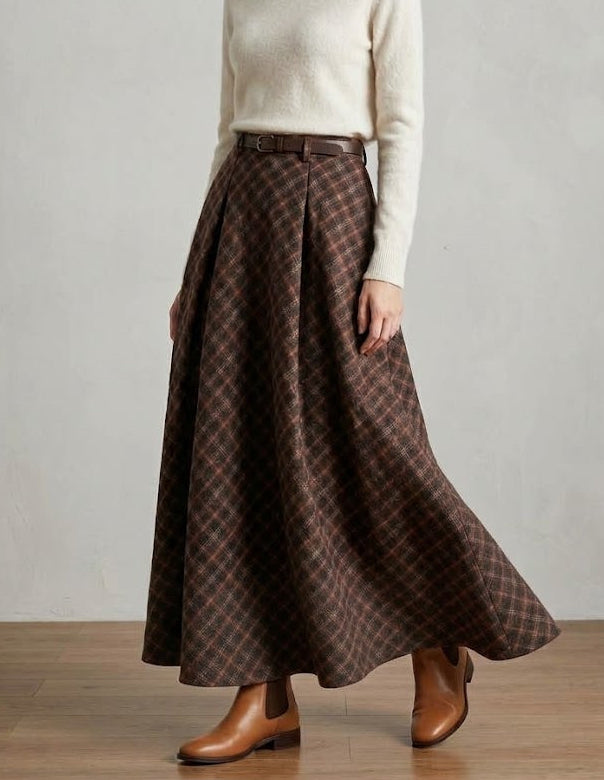 Autumn Check Skirt