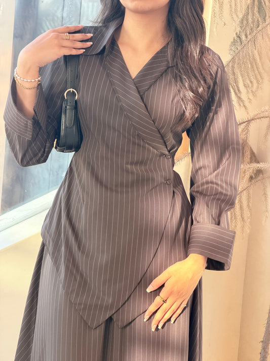 Chocolate Pinstripe Set