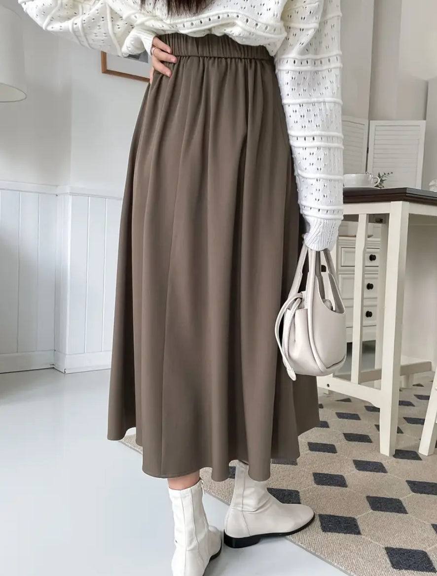 Oatmeal delight Pleated Skirt