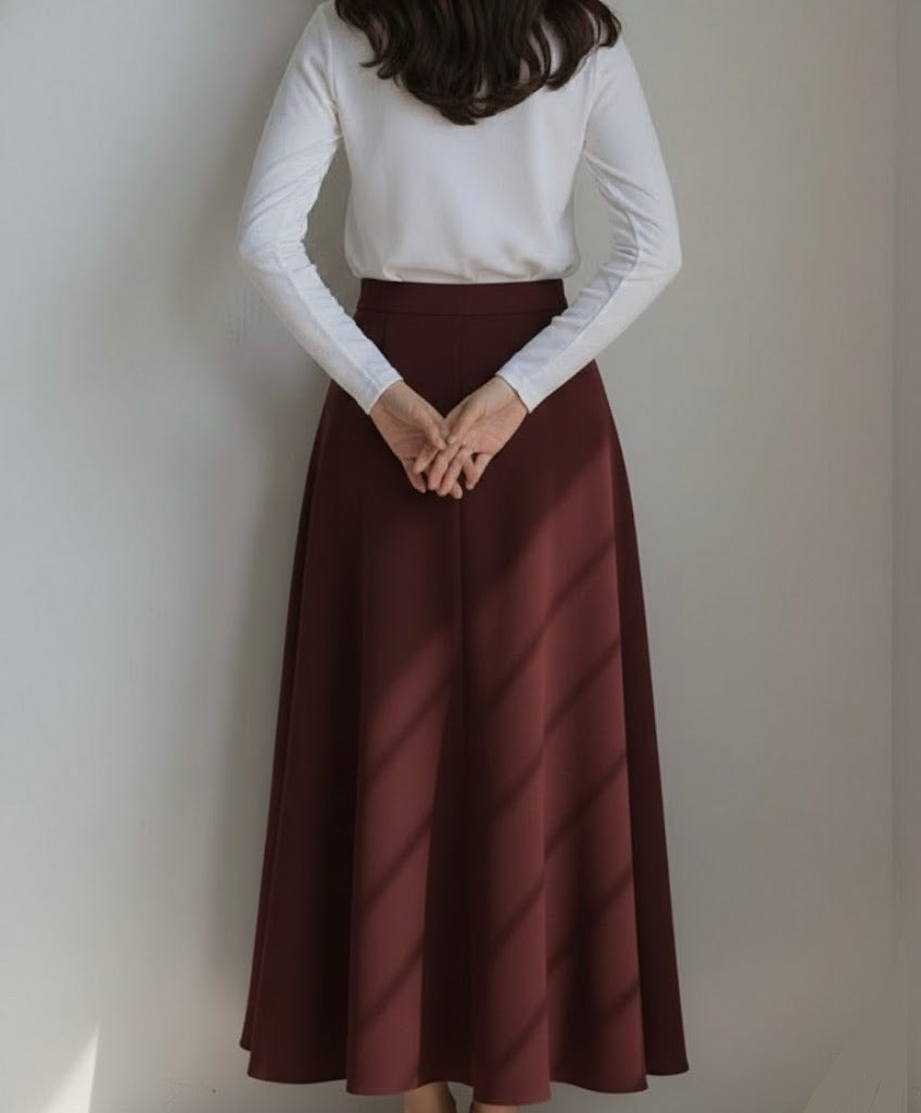 Maroon Umbrella Skirt