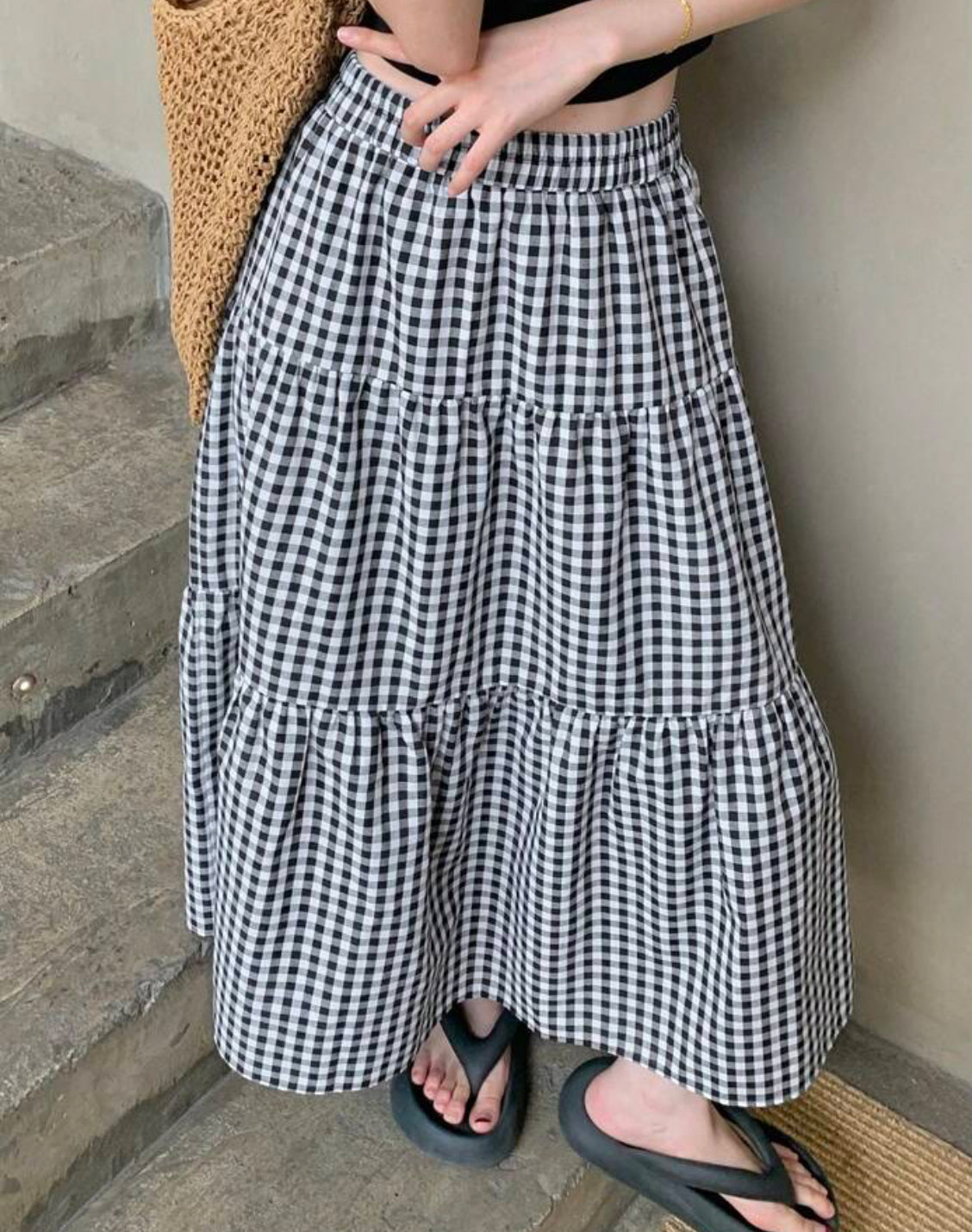 Gingham 3 Tier Skirt