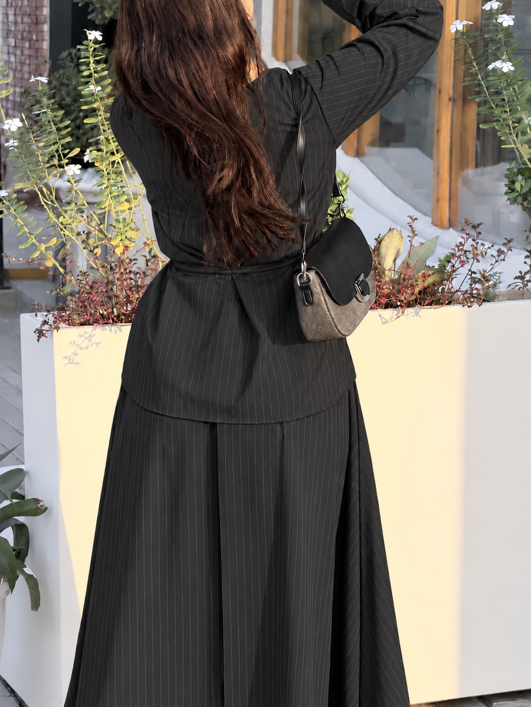 Ash black knot Pinstripe Co-ord Set