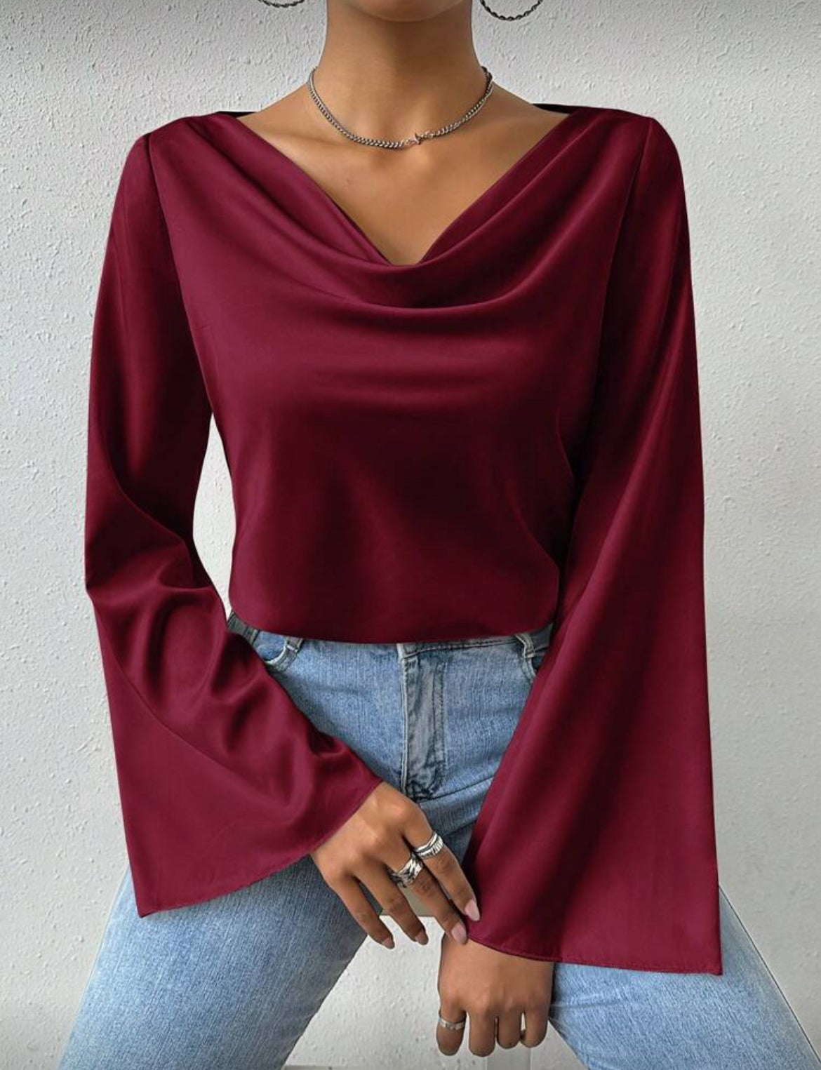 Cowl Satin Top