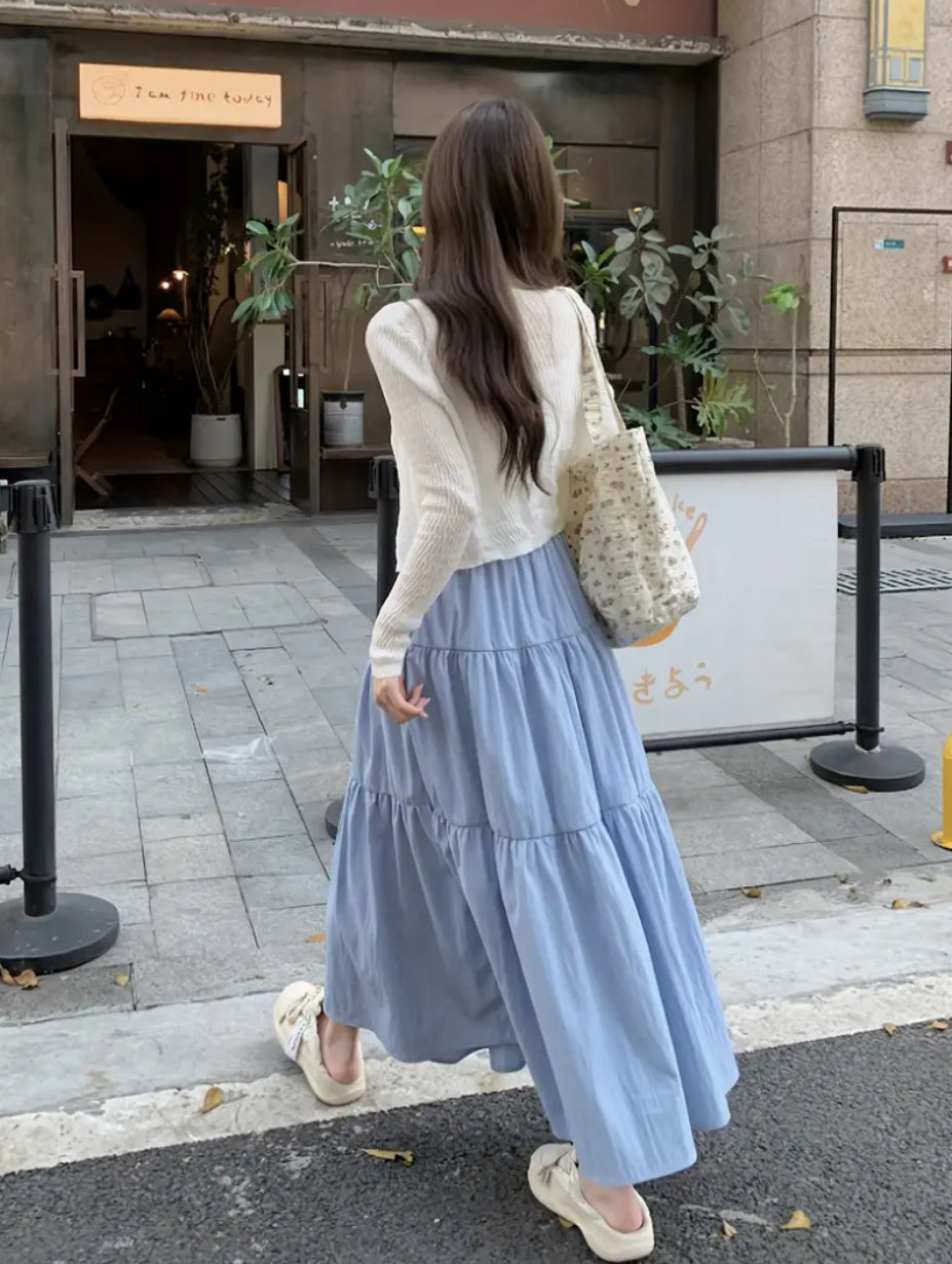 Powder blue Maxi Skirt