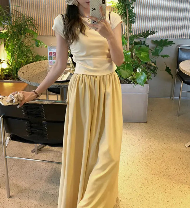 Butter yellow maxi skirt