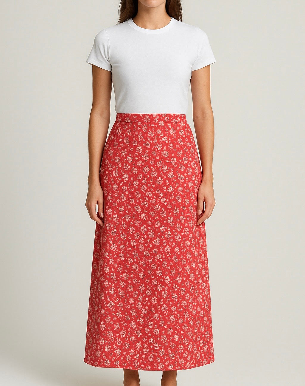 Scarlet floral skirt