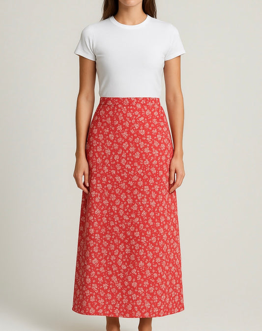 Scarlet floral skirt