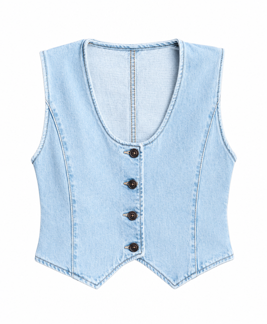 Fitted Denim Vest