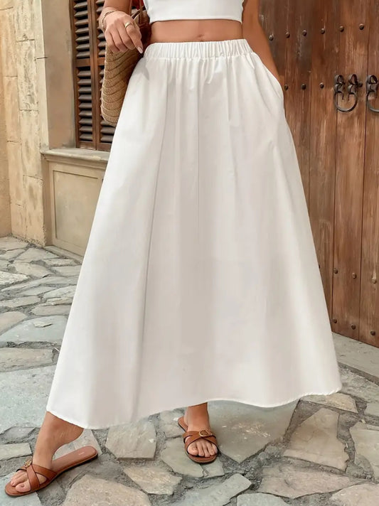 White A line Skirt
