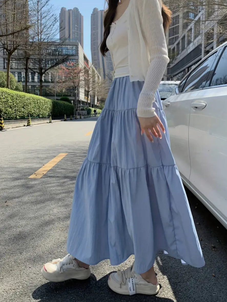 Powder blue Maxi Skirt