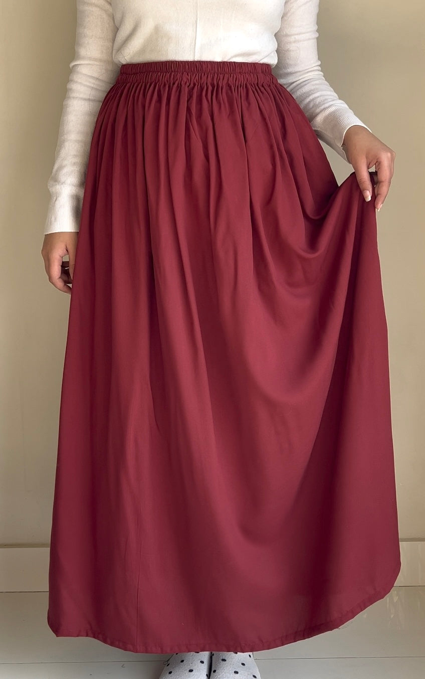 Maroon straight Skirt