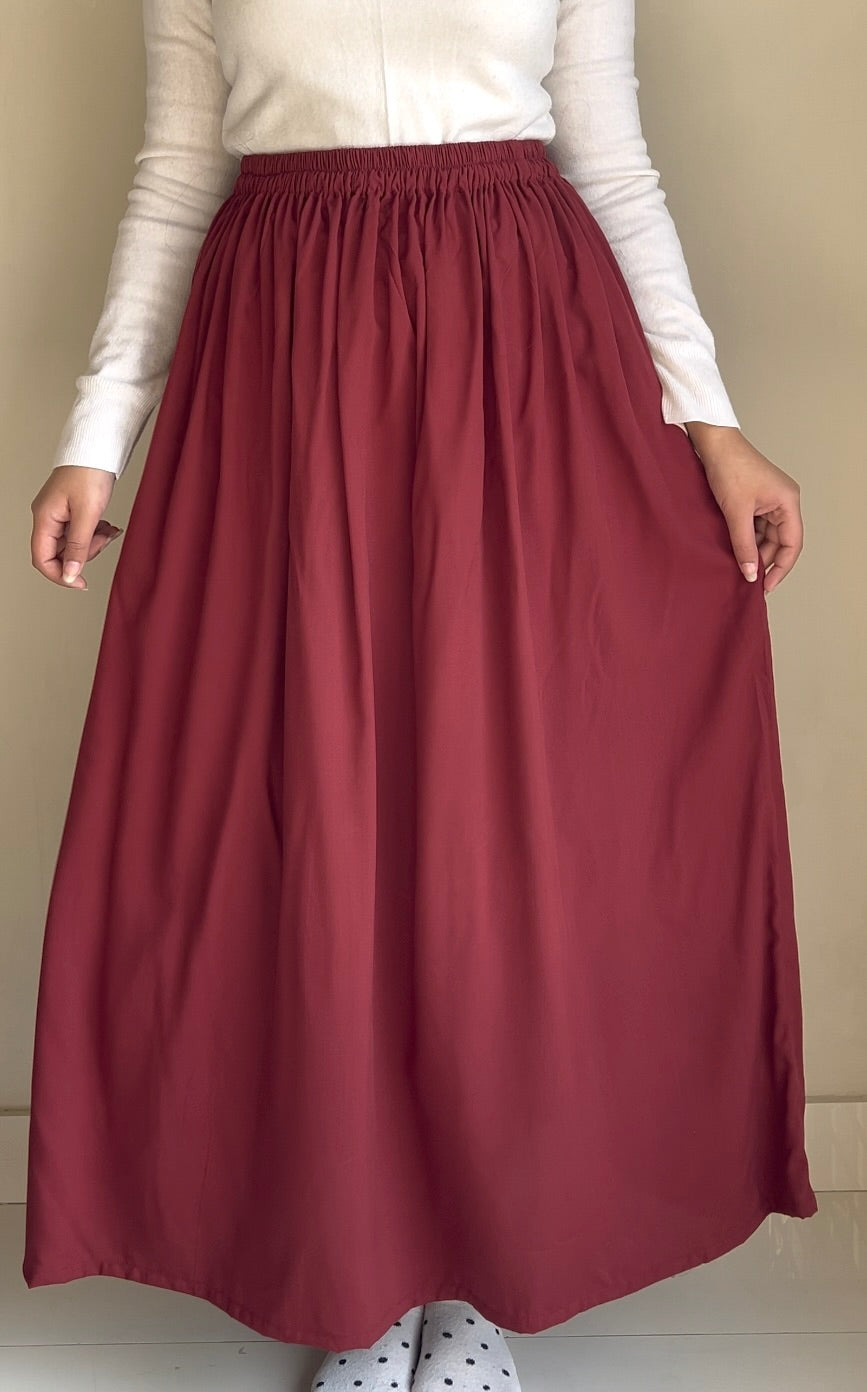 Maroon straight Skirt