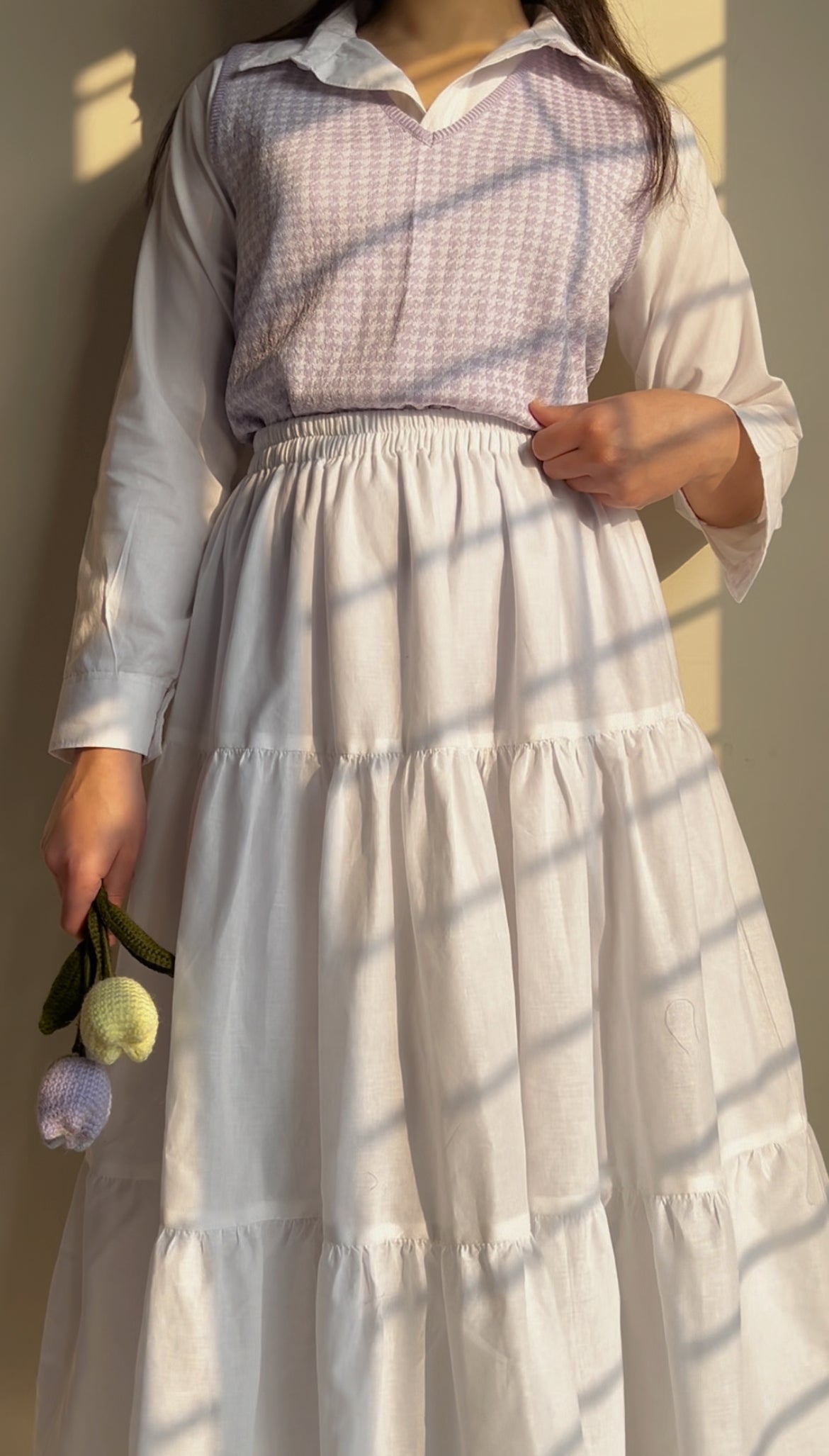 White 3 tier Skirt