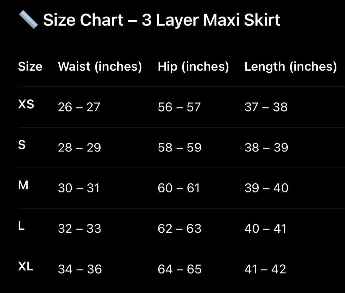 Blue 3 Layer Maxi Skirt