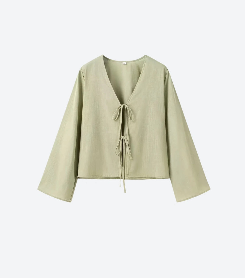 front tie blouse
