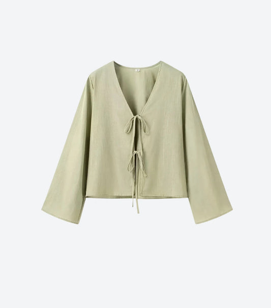 front tie blouse