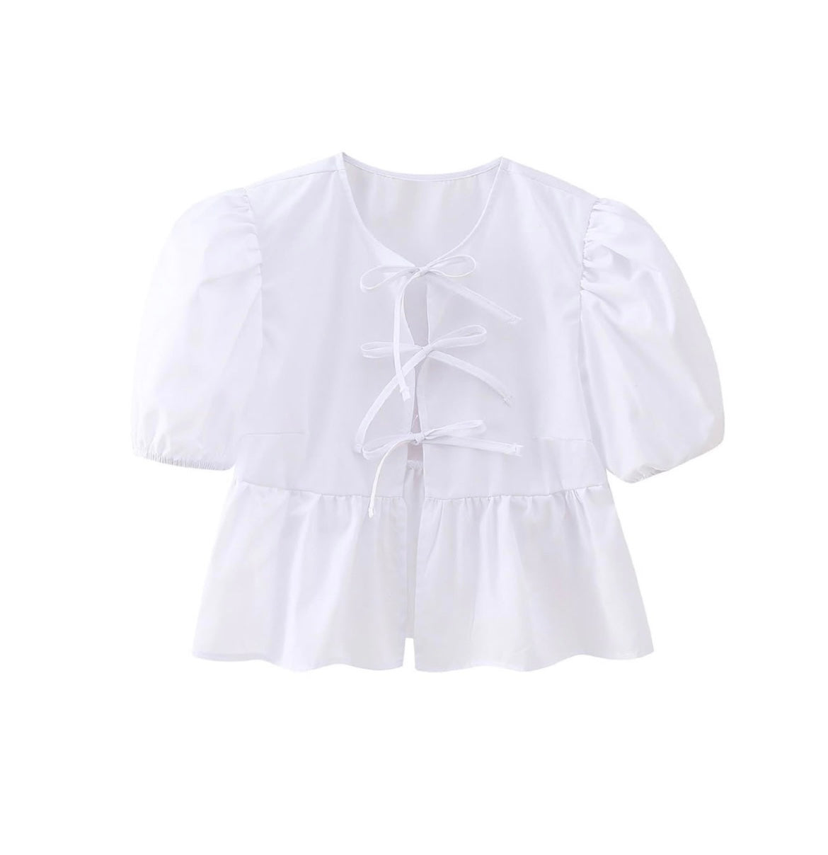 White front tie top