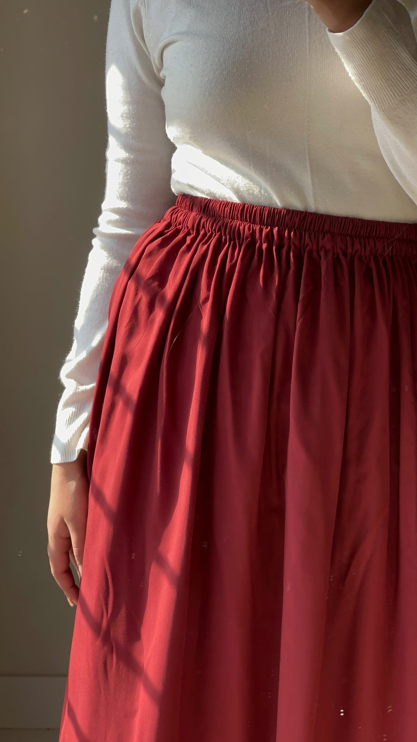 Maroon straight Skirt