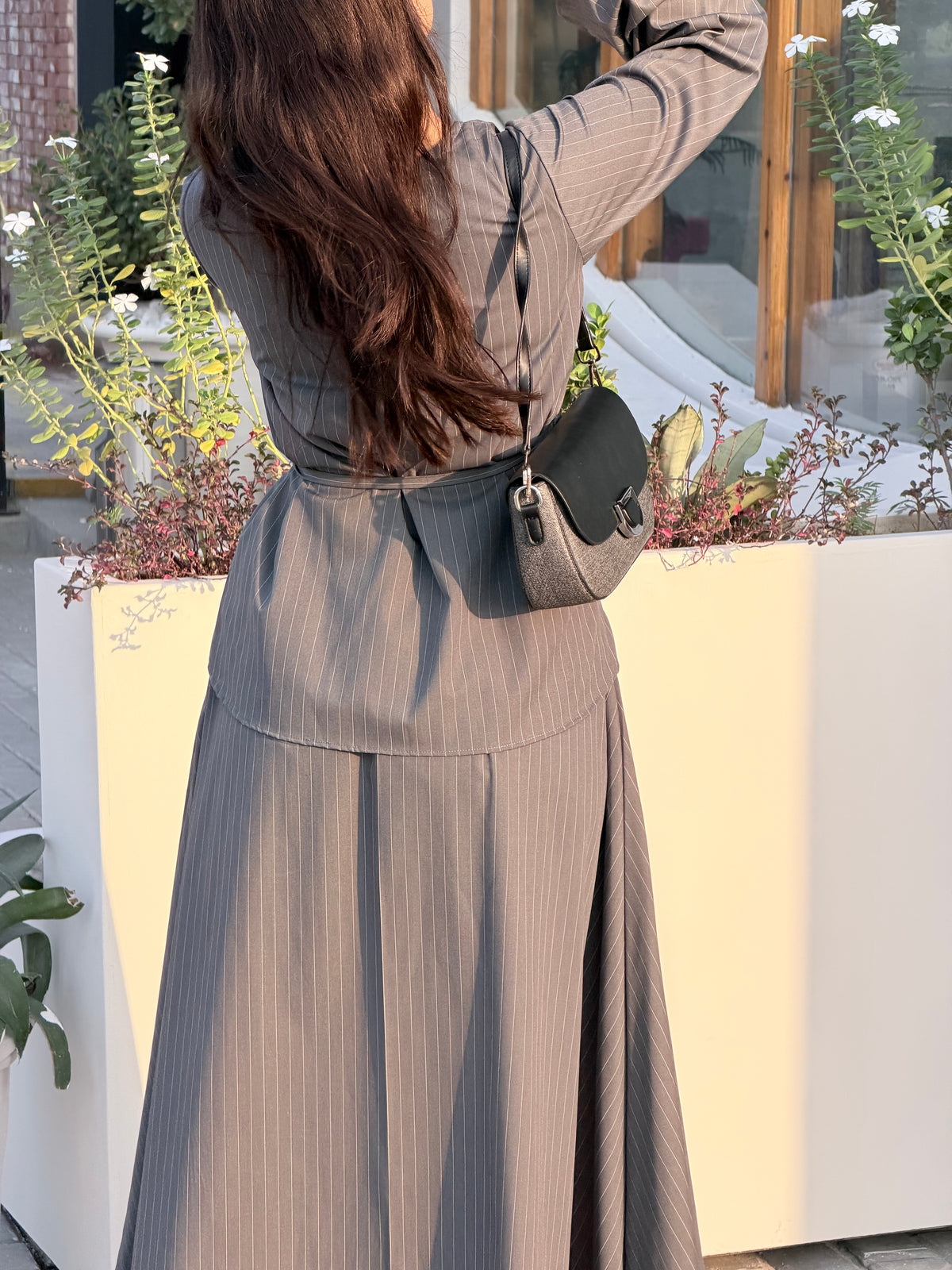 Grey knot Pinstripe Co-ord Set
