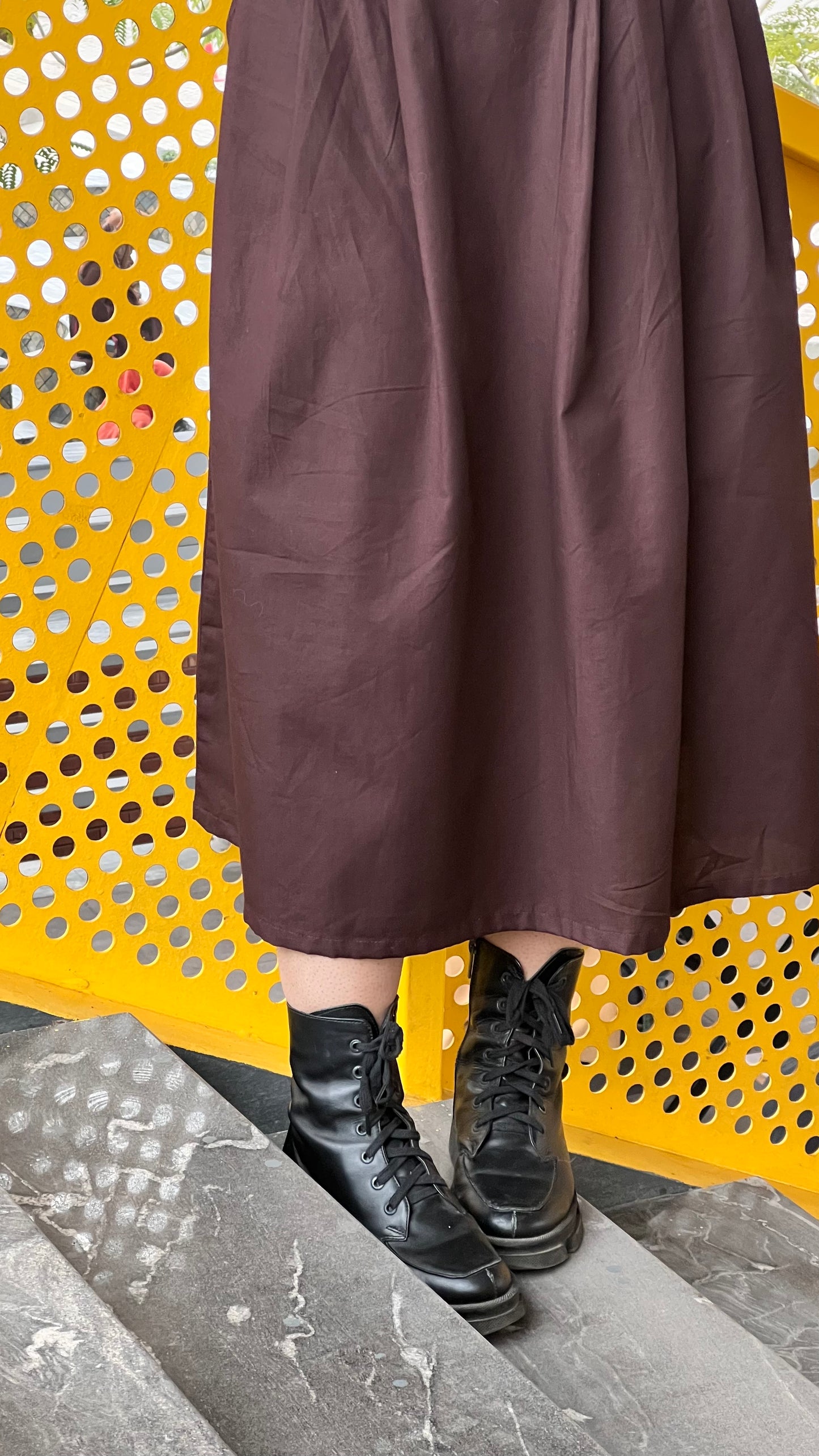 Brown Pleated Skirt