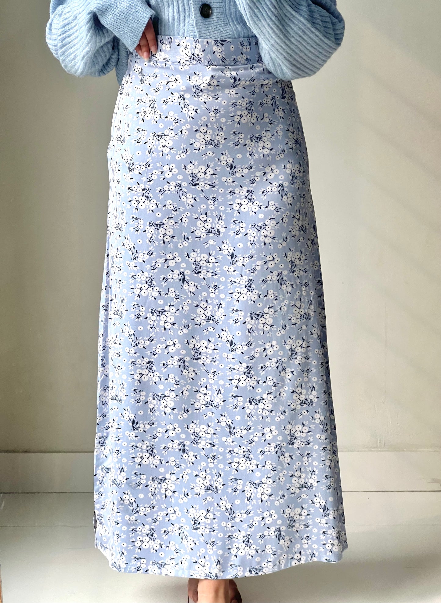 Blue Floral Skirt